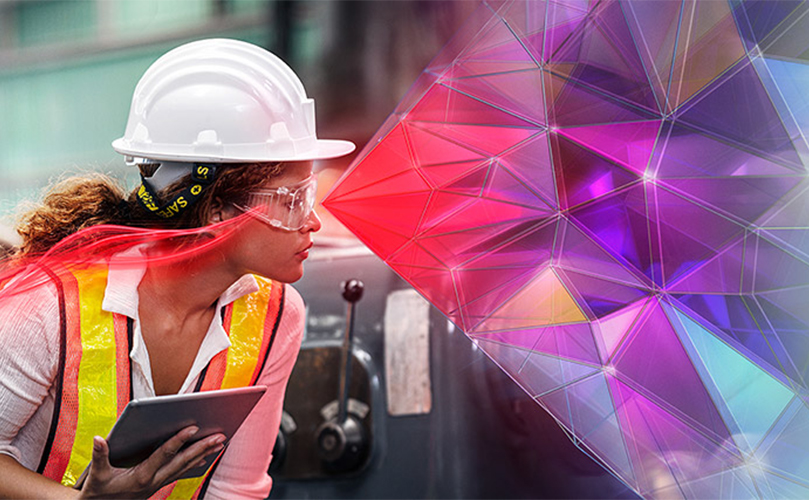 Image of a woman wearing a helmet