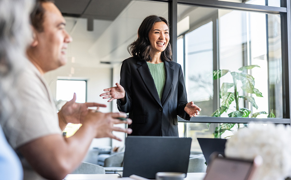 Businesswoman giving a presentation in a meeting