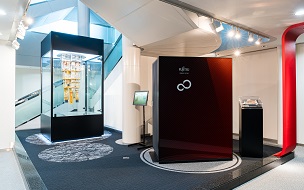 Image of supercomputer and quantum computer