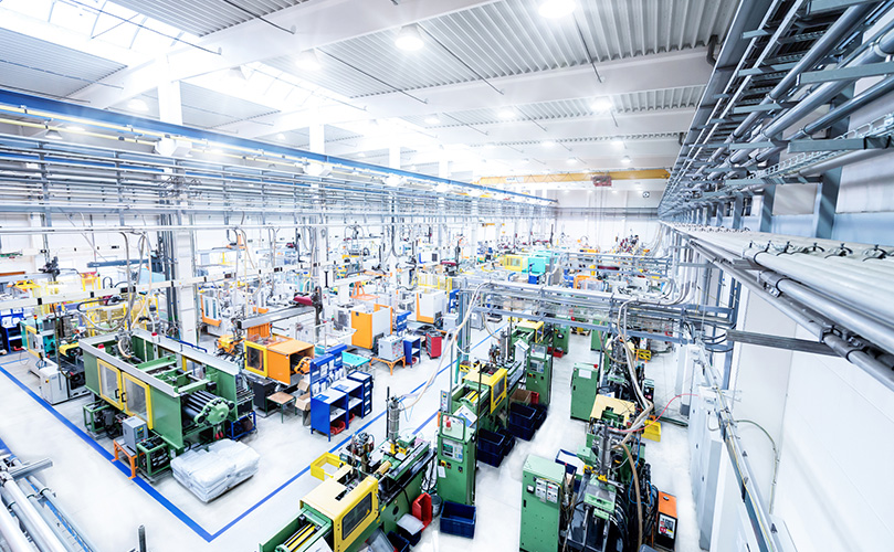 A bird's-eye view of the factory