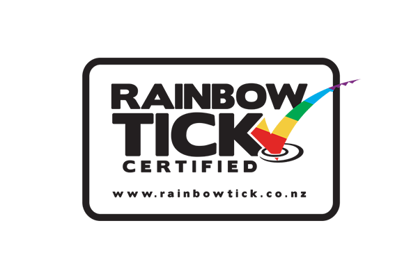 Fujitsu New Zealand “Rainbow Tick” logo