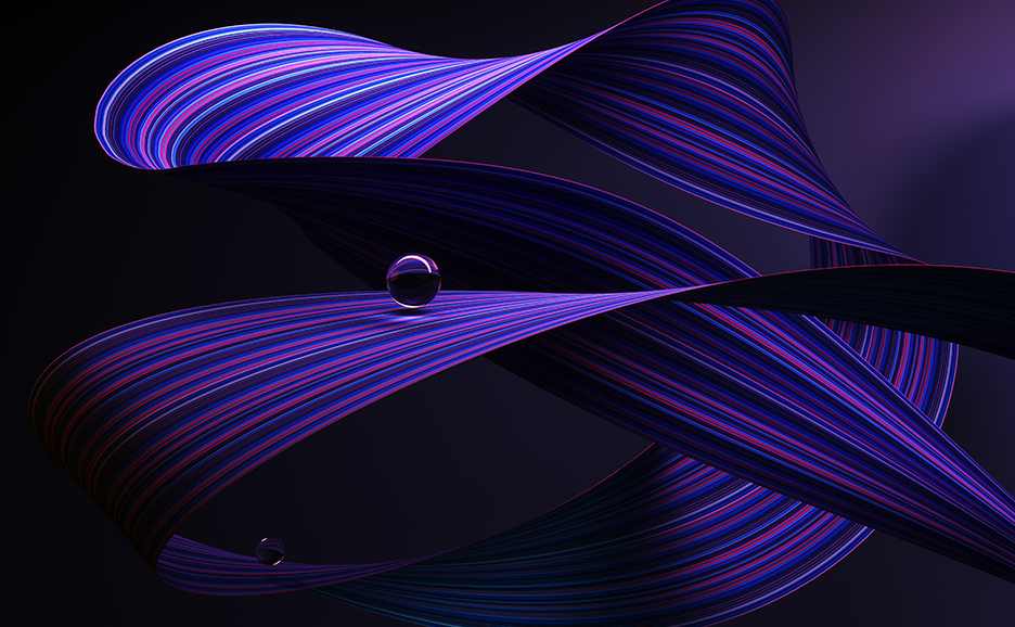 Abstract purple and blue ribbons