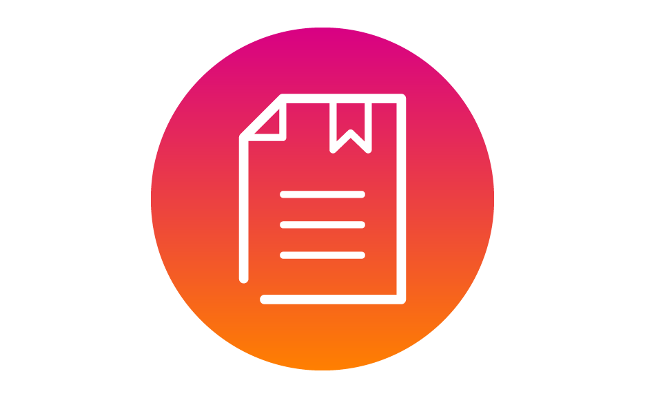 Icon of document and bookmark